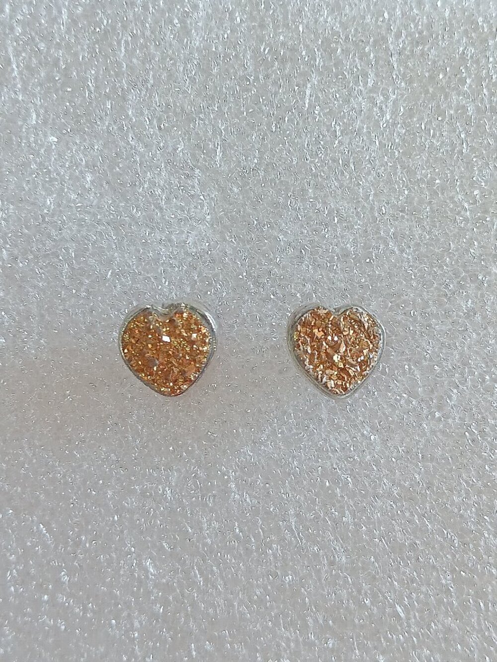 New - Sparkling Gold Titanium Druzy 925 Sterling Silver Stud Earrings